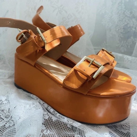 Tangerine Platform Sandals